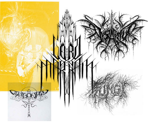 TYPOGRAPHY AND IMAGES FROM BLACK TO DEATH METAL
