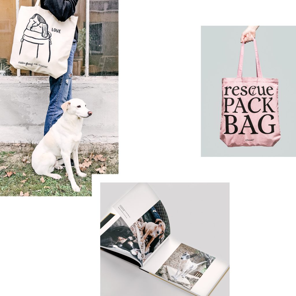 HELPING DOGS IN NEED — PICTURE BOOK AND BAGS FROM CLOUD7 AND EVERYDAYSTRAY